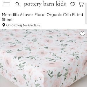 Pottery Barn Kids Meredith All Over Floral Crib Sheets